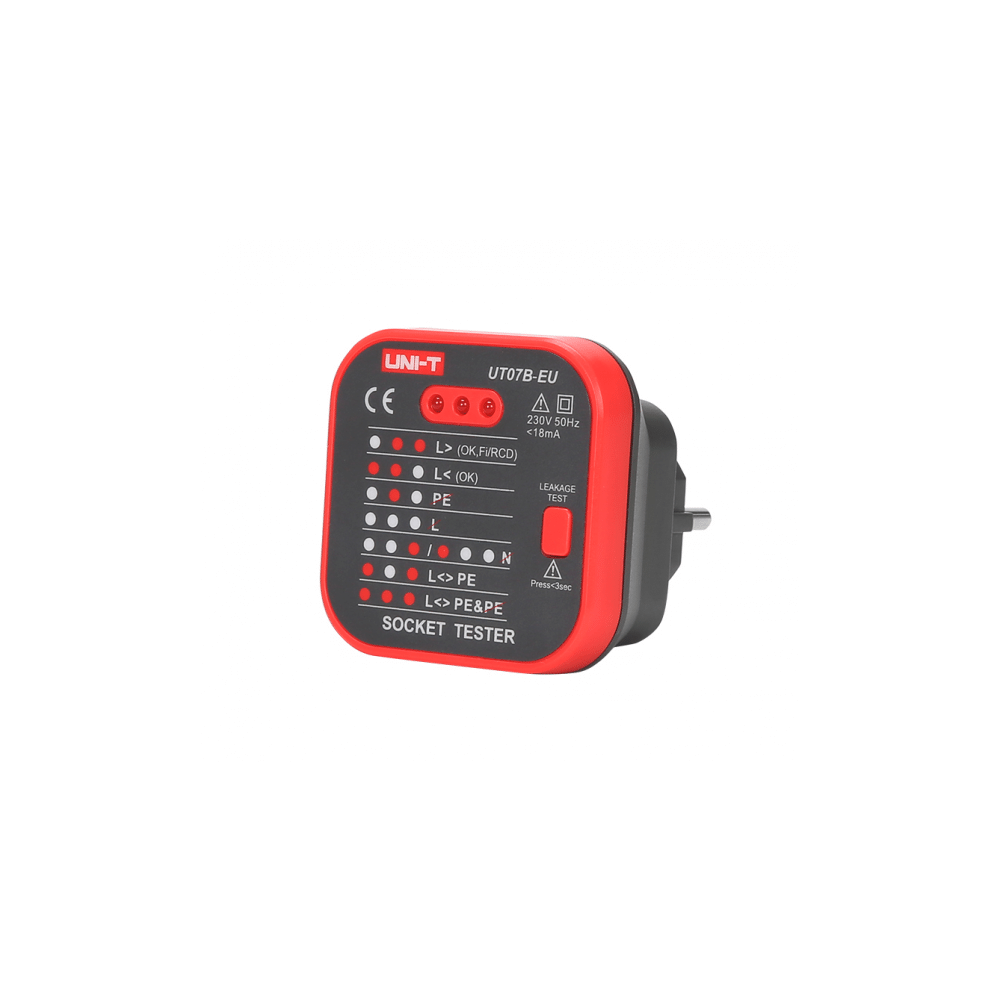 Tester gniazd sieciowych z funkcją sprawdzania RCD Uni-T UT07B-EU