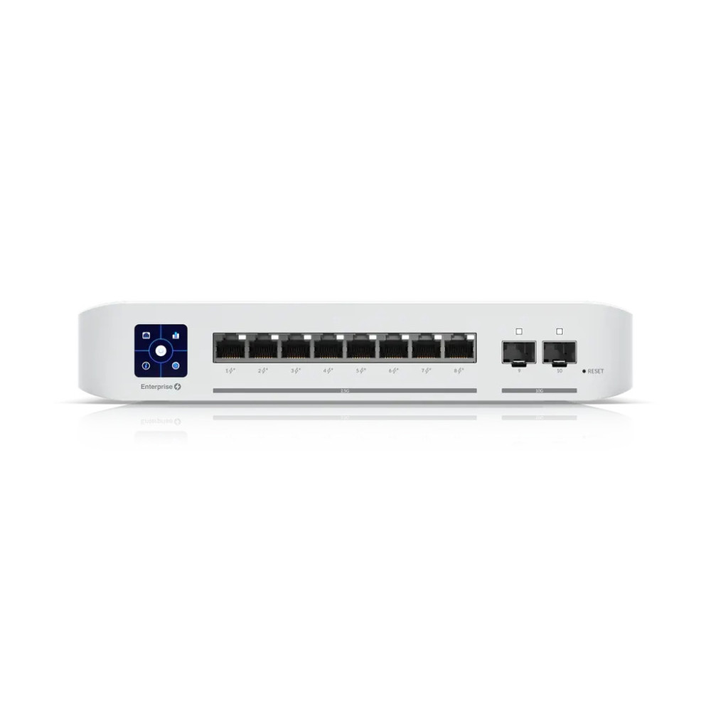 Ubiquiti USW-Enterprise-8-PoE UniFi switch 8x 2.5GE, 2x SFP+, 8x PoE OUT (802.3af/at), wyświetlacz LCD 1,3"