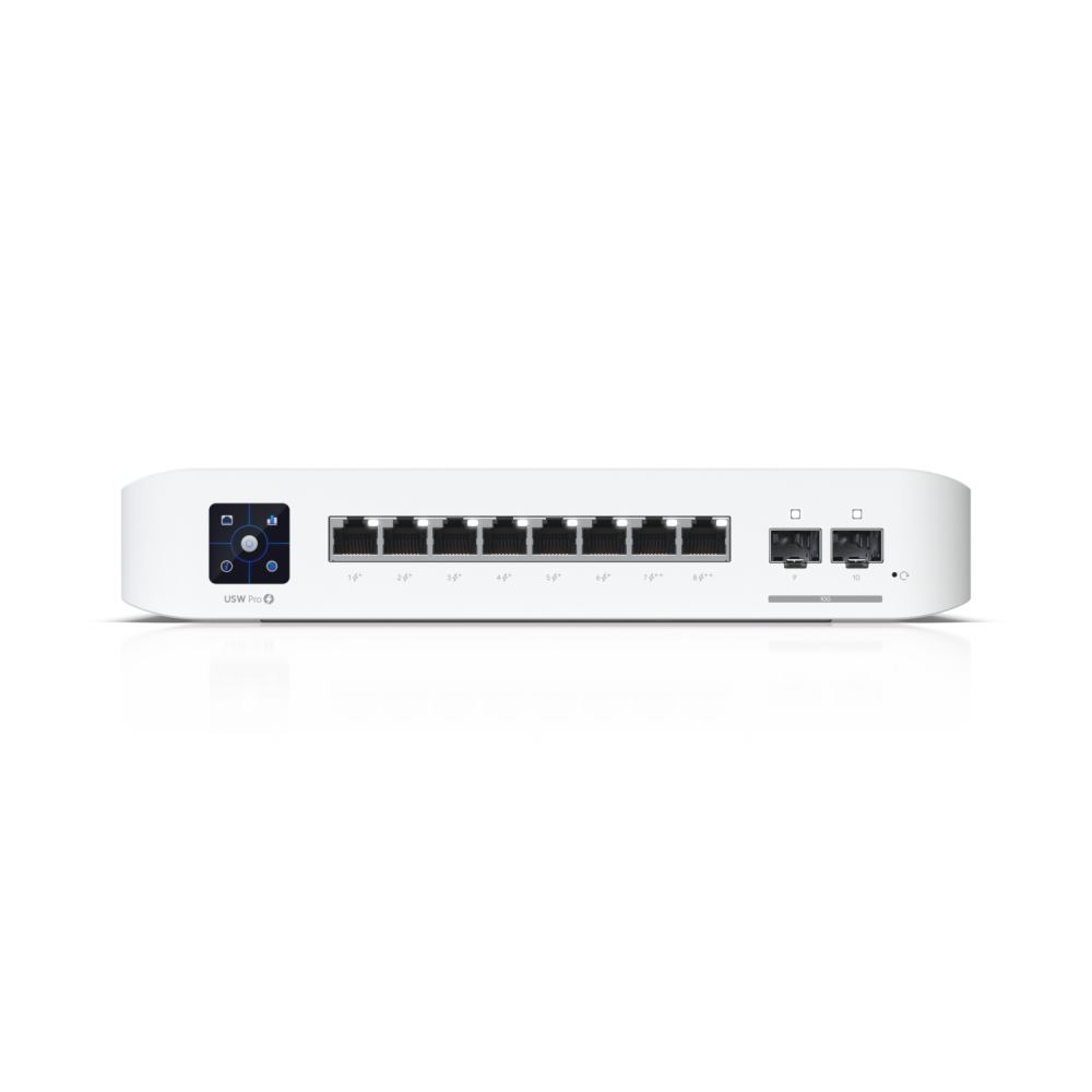 Ubiquiti USW-Pro-8-PoE UniFi switch 8x GE, 2x SFP+, 6x PoE (802.3af/at), 2x PoE (802.3bt)