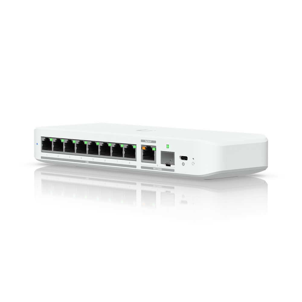 Ubiquiti Flex 2.5G switch L2 UniFi 8x 2.5GE, 1x Combo (10GE / SFP+), PoE IN