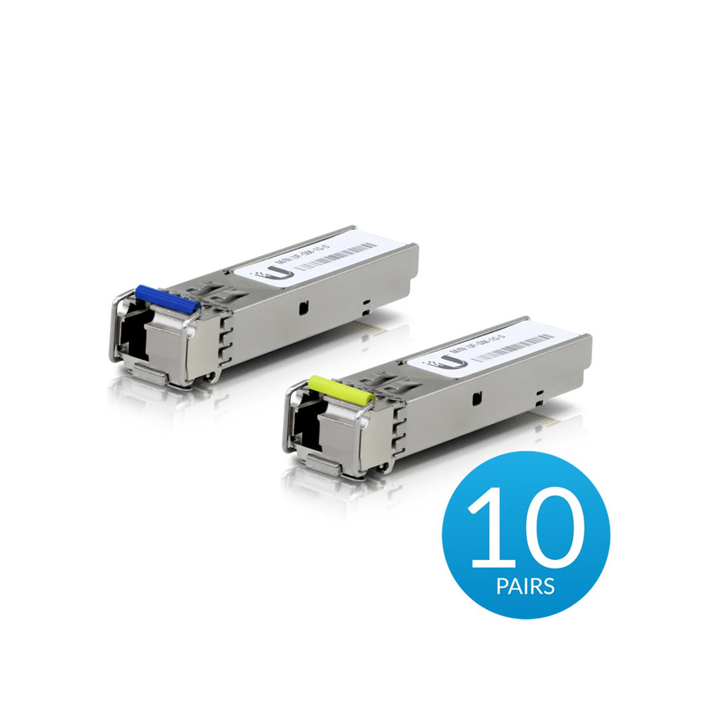 Ubiquiti UACC-OM-SM-1G-S-20 uFiber SFP WDM, 1.25Gbps, SM LC, 3km, 10 par (20 wkładek)