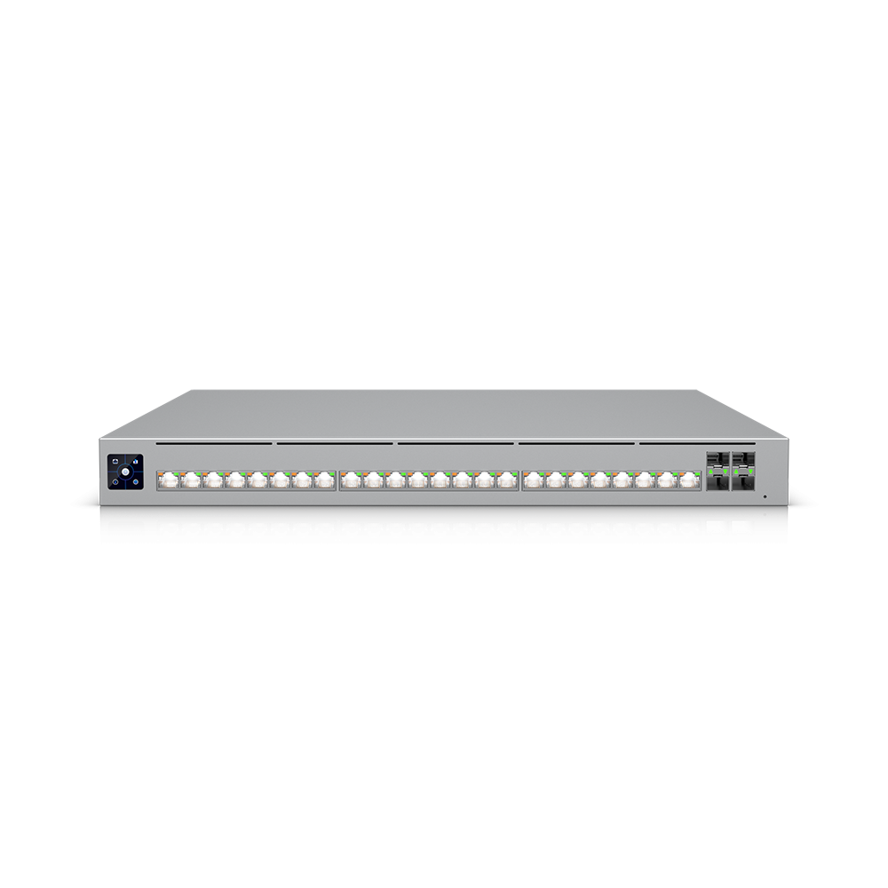 Ubiquiti Enterprise Campus 24S PoE switch L3 8x 2.5GE, 16x 10GE, 4x SFP28, 2x QSFP28, 24x PoE+++ (1050 W)