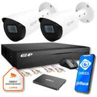 Zestaw do monitoringu IP 2 kamer FullHD EZ-IP by Dahua kompletma ochrona domu