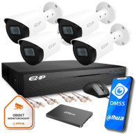 Zestaw do monitoringu kompletny 4 kamer FullHD EZ-IP by Dahua