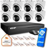 Zestaw monitoringu IP 8 kamer FullHD podstawowa kontrola EZ-IP by Dahua