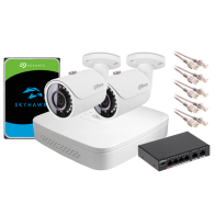 Zestaw monitoringu IP Dahua NVR 1TB 2 kamery tubowe 2MPx