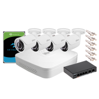 Zestaw monitoringu IP Dahua NVR 1TB 4 kamery tubowe 2MPx