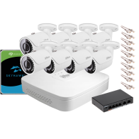 Zestaw monitoringu IP Dahua NVR 1TB 8 kamery tubowe 2MPx
