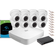 Zestaw monitoringu IP Dahua NVR 1TB 8 kamery kopułowe 2MPx