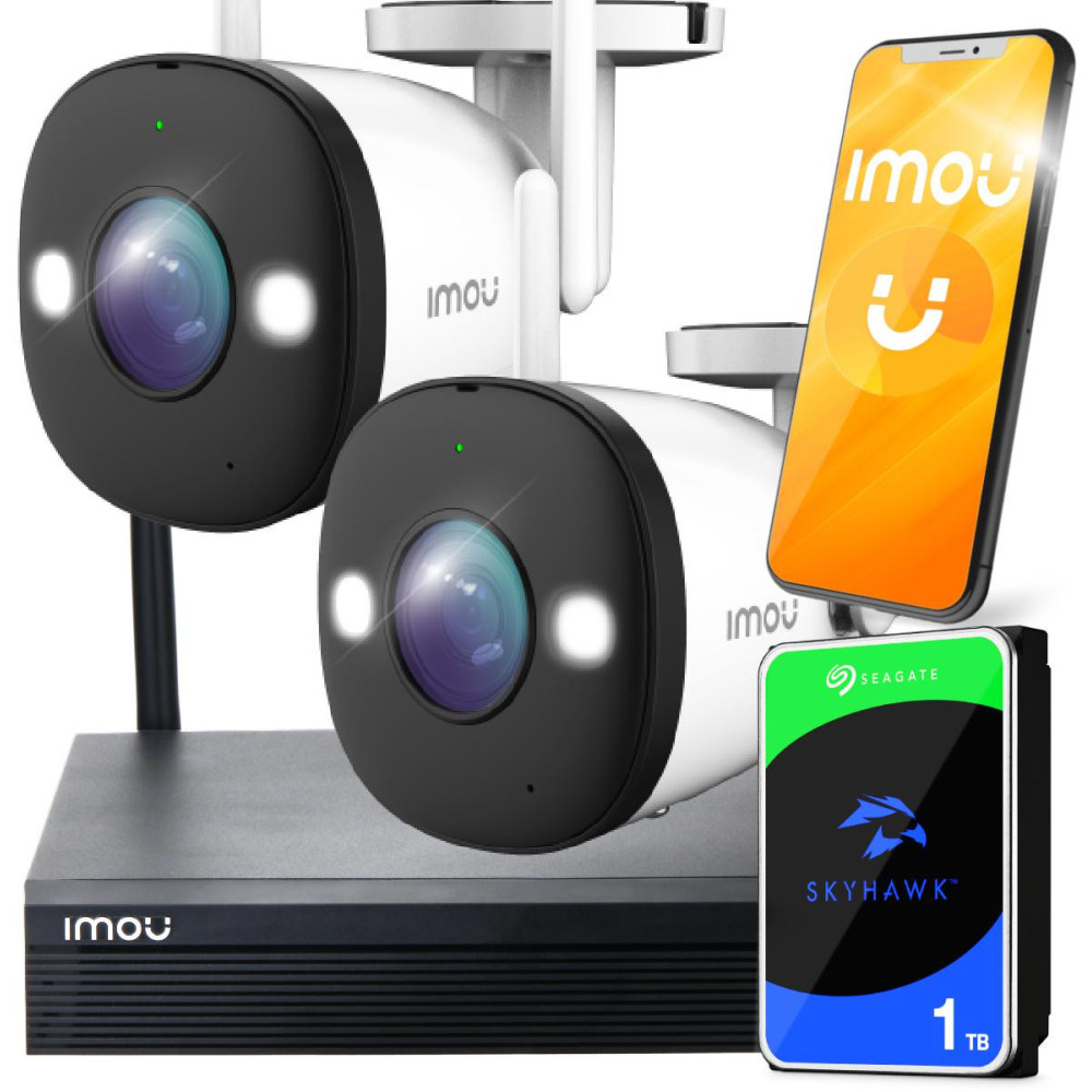 Zestaw monitoringu Imou WiFi IP 2 kamery zewnętrzne IPC-F22FEP 2MPx