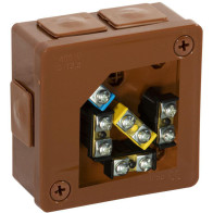 Puszka natynkowa z zaciskami 6 wlotów VIPLAST VP-22 BRĄZOWA IP55 86x86x40mm 022-52