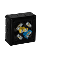 Puszka natynkowa z zaciskami 12 wlotów VIPLAST VP-41 CZARNA IP55 98x98x42mm 041-55