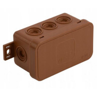 Puszka natynkowa pusta 8 wlotów VIPLAST V8 klik BRĄZOWA IP54 80x45x41mm 038-02