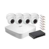 Zestaw monitoringu IP Dahua NVR 4 kamery kopułowe 2MPx