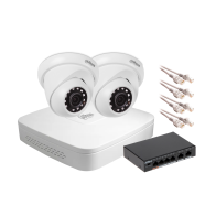 Zestaw monitoringu IP Dahua NVR 2 kamery kopułowe 2MPx