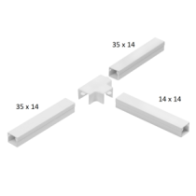 Osprzęt do listew elektroinstalacyjnych, trójnik redukcyjny BIAŁY LOR 35x14x35 (1szt.)